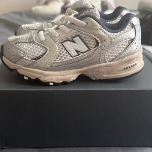 New Balance Kids' Silver and Black Sneakers